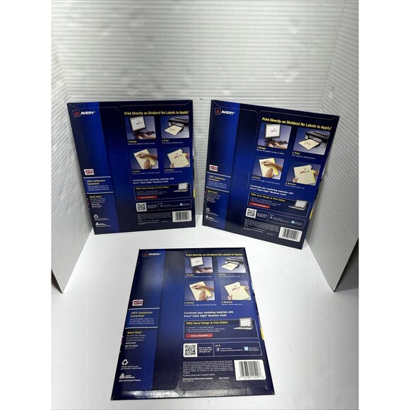 3 PACKS  Avery Print On Dividers 8 Tab 3 Hole Punched Ivory 11529 Laser/ Ink Jet - Picture 2 of 4